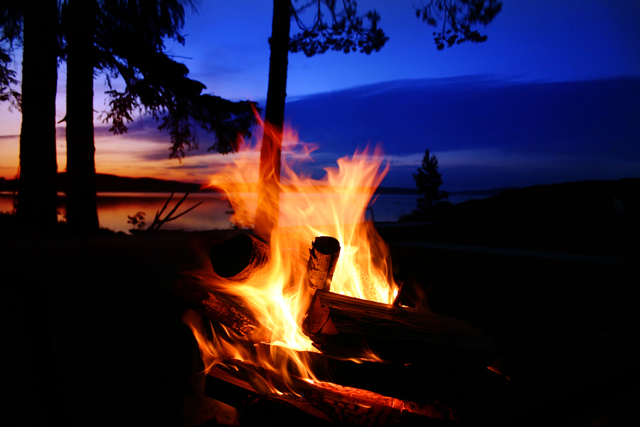 Wild camping by a lake
